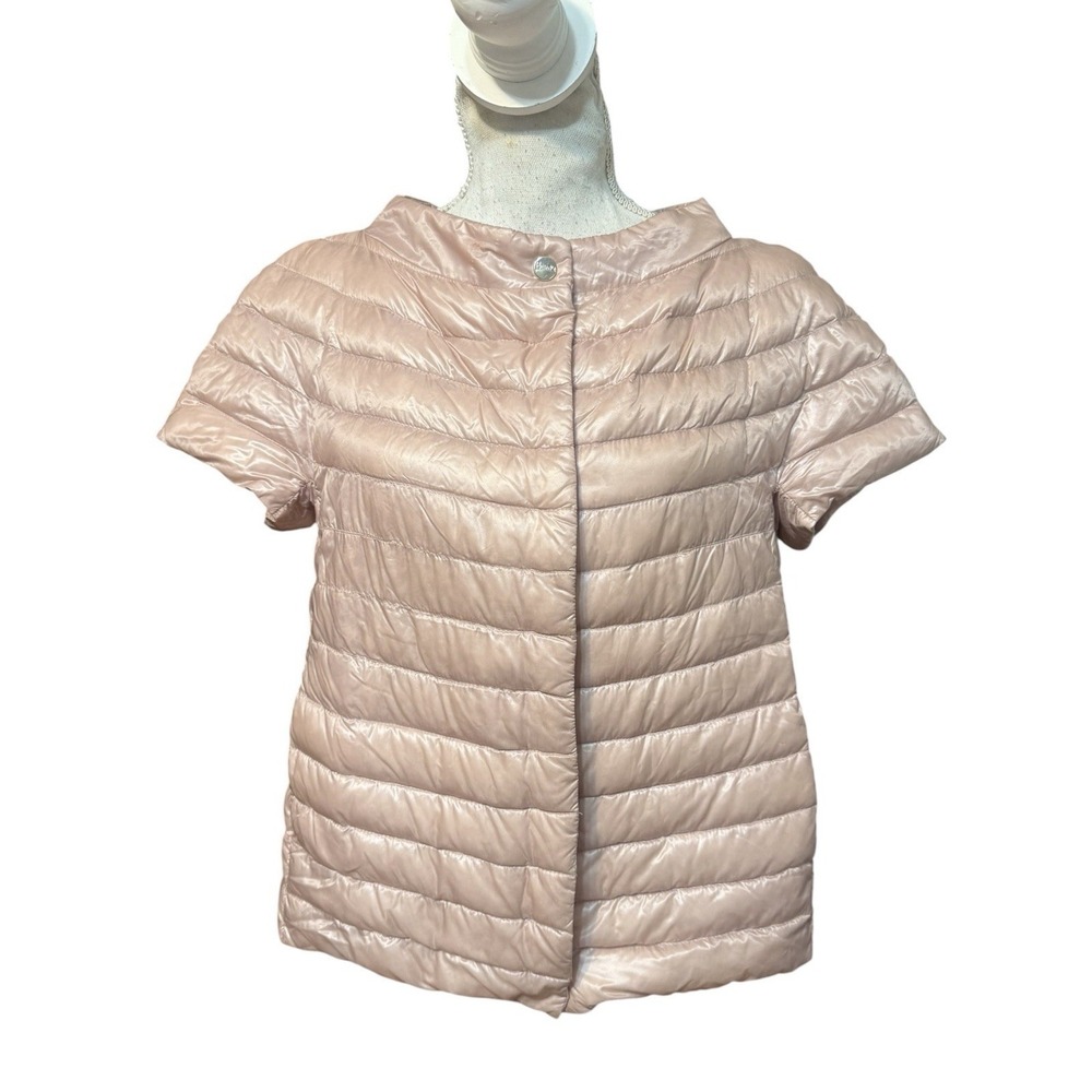 Herno Emilia Puffer Cape Womens  Down Vest Quiet Luxury Pink Old Money